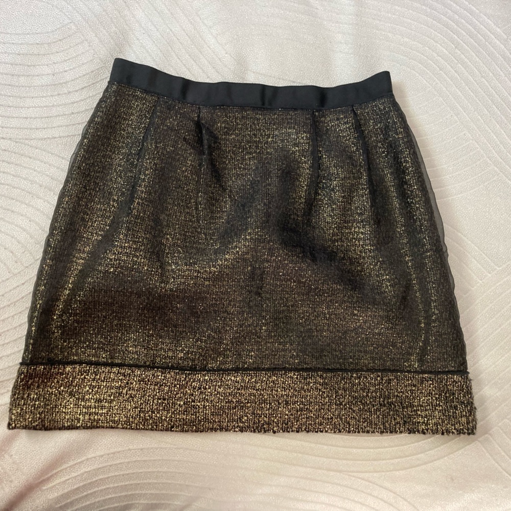 Beautiful black and gold LOFT holiday / party mini skirt - ladies 8